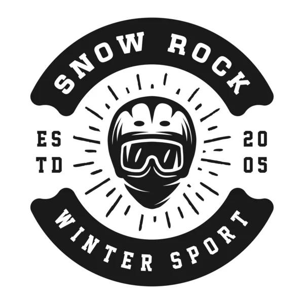 Ročník Retro Zimní Sport Snowboard Nebo Dobrodružství Emblém Logo Odznak — Stockový vektor