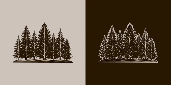 Vintage Retro Camping Adventure Travel Outdoor Element Trees Can Used Ilustración de stock