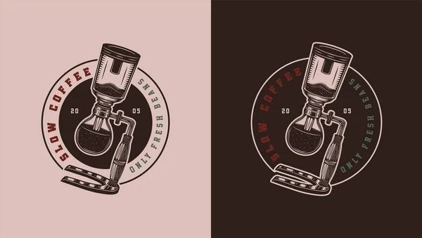 Szett Retro Kávé Embléma Logó Jelvény Címke Jel Poszter Vagy Jogdíjmentes Stock Illusztrációk