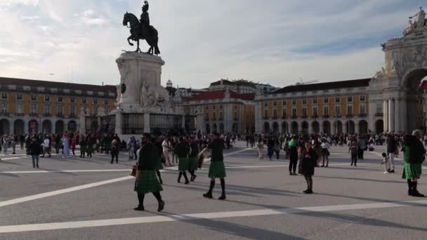 Исбон Торговая Площадь Португалия Марта 2024 Впервые Городской Совет Лисбона — стоковое видео