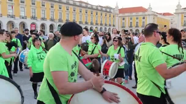 Lissabon Handelsplein Portugal Maart 2024 Voor Het Eerst Brengt Gemeenteraad — Stockvideo