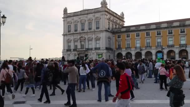 Лиссабон Торговая Площадь Португалия Марта 2024 Года Впервые Городской Совет — стоковое видео