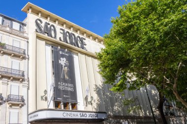 Lizbon 'da popüler bir sinema salonu olan ikonik sinema sao Jorge' nin dış görünüşü.