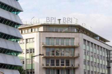 Lizbon 'daki Marques de Pombal Meydanı' ndaki Bpi Bankası binasının dışı.