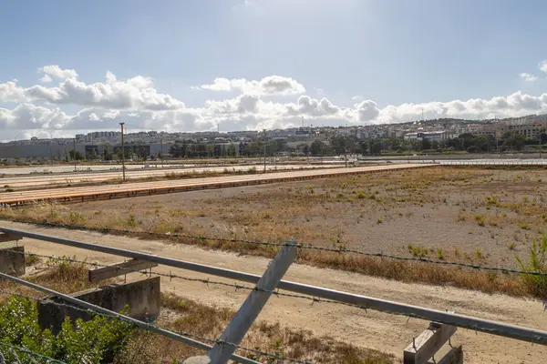 stock image Algae culture farm with photobioreactors, representing the future of renewable energy and biofuel production