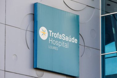 Close up of trofa saude hospital loures signage, showcasing brand identity and location clipart