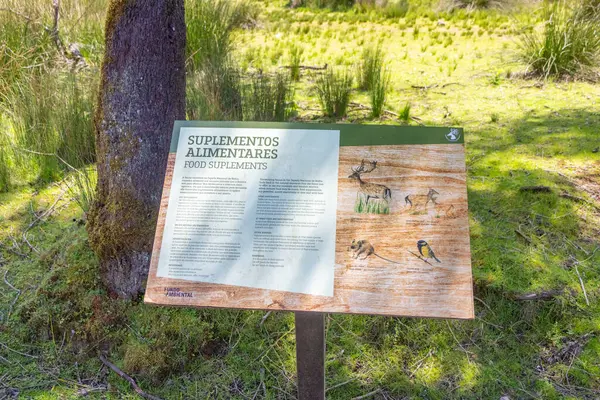 Tapada nacional de mafra, Portekiz 'de, biyolojik çeşitliliği ve korunmayı destekleyen vahşi yaşam için sağlanan gıda takviyelerini açıklayan tahta bilgi kurulu