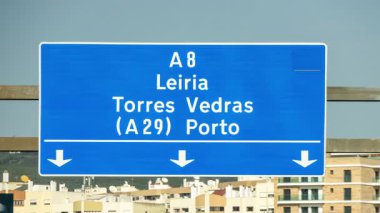 Yol bilgileri A8, Leiria, Torres Vedras, Porto