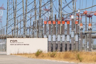Electrical substation posto de corte do ribatejo, portugal, converting high voltage for the power grid
