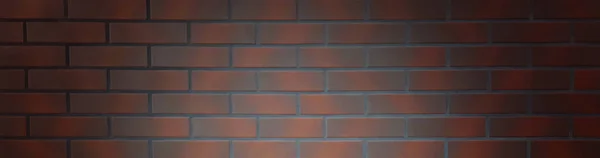 Brick tiles. Dark brown brick wall. Background texture of brown wall.Copy space.Vignette.Banner