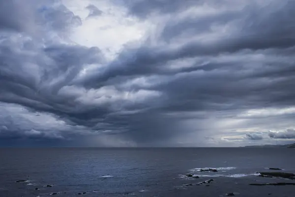 Seascape Horizont Line Sea Dramatic Storm Clouds Sky — Stock fotografie