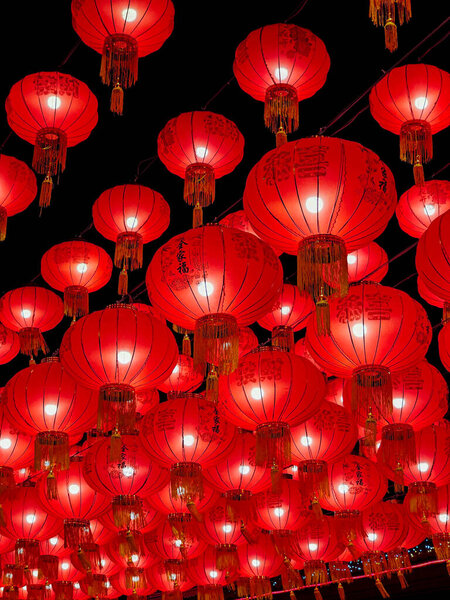 Chinese lanterns at traditional events of Thai-Chinese people in Thailand.