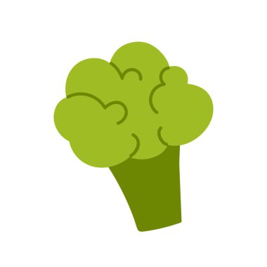 Taze brokoli. Sağlıklı sebze. Organik yiyecekler. Çizgi film tarzında vektör illüstrasyonu. Beyaz arkaplanda izole