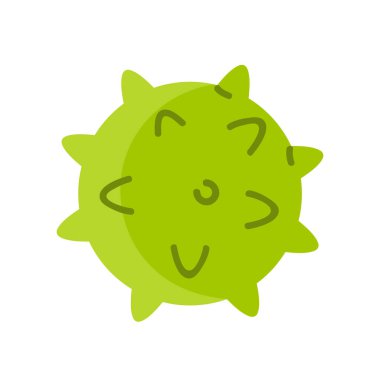 Yeşil dikenli top köpek oyuncağı. Evcil hayvan beslemek, fırlatmak ve eğitmek için oyuncaklar. Çizgi film tarzında vektör illüstrasyonu. İzole edilmiş beyaz arkaplan