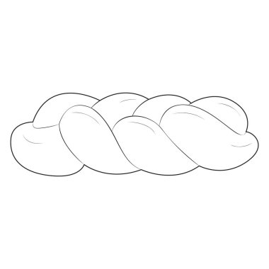 Challah, geleneksel bayram ekmeği. Mutlu Hanuka Resimleri. Boyama sayfası. Çizgi Sanat. Vektör illüstrasyonu. 