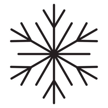 Beyaz arka planda izole edilmiş şirin kar taneleri. Düz kar simgeleri, siluetler. Noel afişi için güzel bir unsur, kartlar. Yeni yıl süsü. Vektör illüstrasyonu