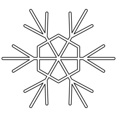 Beyaz arka planda izole edilmiş şirin kar taneleri. Düz kar simgeleri, siluetler. Noel afişi için güzel bir unsur, kartlar. Yeni yıl süsü. Vektör illüstrasyonu