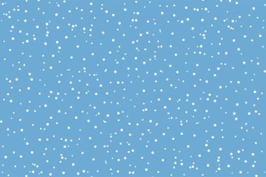 Gökyüzüne beyaz kar düşüyor mavi arka plan pürüzsüz desen. Düz kar yağışı, Noel tebrik kartı ya da afiş için tekrarlanan bir doku. Vektör illüstrasyonu.