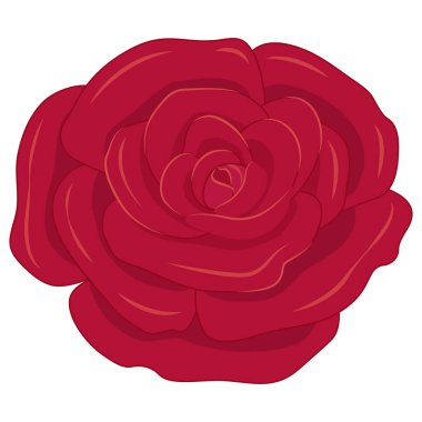 Aşk ve tutkuyu çağrıştıran romantik bir gül çiçeği vektör klipsi. Düğün davetiyeleri ve kalbe hitap eden içten tasarımlar için mükemmel. Vektör illüstrasyonu.