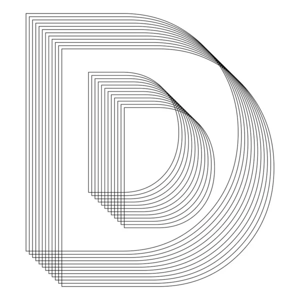 D harfi logo tasarım elemanı. 3 boyutlu Geometrik harf. Sokak giysisi stili. İmkânsız şekil, optik illüzyon. Kutsal geometri. Vektör illüstrasyonu 10 eps.