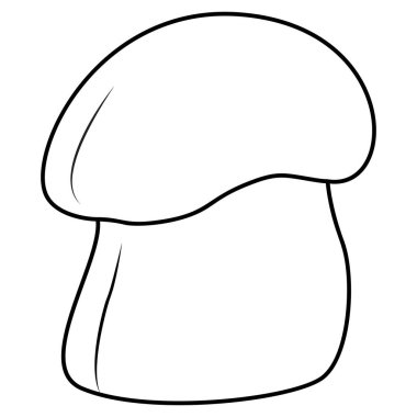 Mantarlar. Bolete, siyah ve beyaz izole edilmiş. Eski model. Çocuklar ve yetişkinler için boyama sayfası. Vektör illüstrasyonu