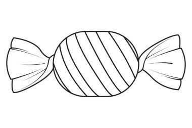 Şekerleme ikonu. Web tasarımı, uygulamalar, çıkartmalar, afişler, posterler, baskı kullanımı ve logonun bir kısmı için simge. Siyah ve beyaz. Sanat terapisi boyama sayfası. Vektör illüstrasyonu