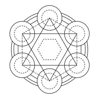 Kutsal geometri vektör tasarımı elementleri. Simya, din, felsefe, maneviyat, hipster sembolleri ve elementler. Vektör resimlemesini Ayarla