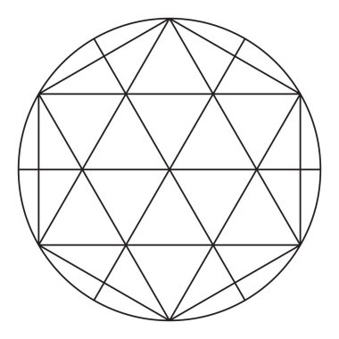 Kutsal geometri vektör tasarım elementi. Simya, din, felsefe, maneviyat, hipster sembolleri ve elementler. Vektör illüstrasyonu