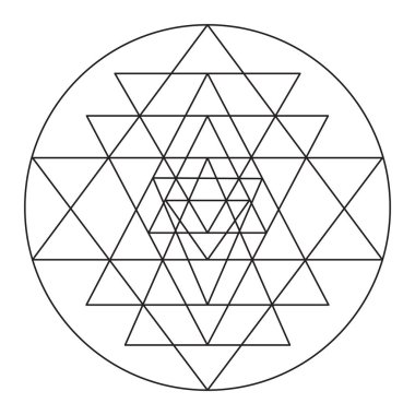 Kutsal geometri vektör tasarım elementi. Simya, din, felsefe, maneviyat, hipster sembolleri ve elementler. Vektör illüstrasyonu