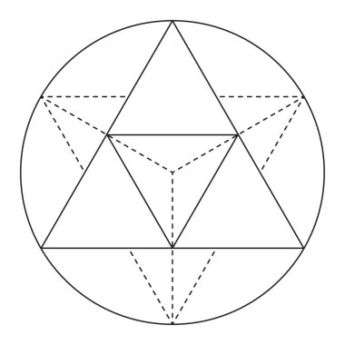 Kutsal geometri vektör tasarım elementi. Simya, din, felsefe, maneviyat, hipster sembolleri ve elementler. Vektör illüstrasyonu