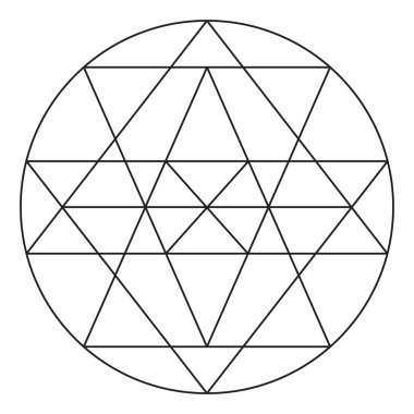 Kutsal geometri vektör tasarım elementi. Simya, din, felsefe, maneviyat, hipster sembolleri ve elementler. Vektör illüstrasyonu