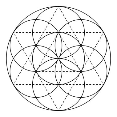 Kutsal geometri vektör tasarım elementi. Simya, din, felsefe, maneviyat, hipster sembolleri ve elementler. Vektör illüstrasyonu