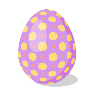 Kalıplı Paskalya yumurtası. Tatil kartları için tasarım elemanları. Mutlu Paskalyalar. Çizgi film düz biçim Vektör illüstrasyonu. 