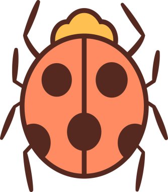 Şirin uğur böceği ya da uğur böceği basit düz tasarım. Basit Drawn. Retro tarzı böcek, Beyaz Arkaplan 'da izole edilmiş böcek tırmanışı. Poster Kart Davetiyesi Tişört Vektörü İllüstrasyonu için Mükemmel