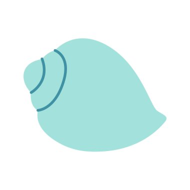 El yapımı deniz kabuğu. Çizgi film tarzı düz deniz kabuğu beyaz arka planda izole edilmiş. Vektör illüstrasyonu