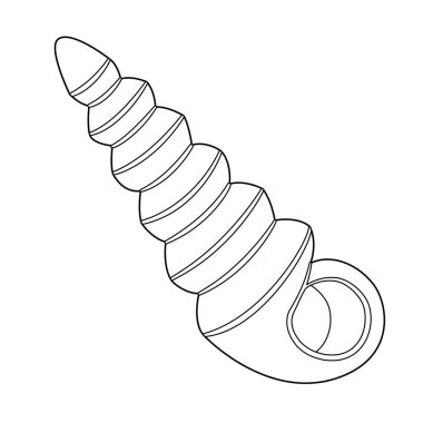 Deniz kabuğu vektör çizimi. Çocuklar ve yetişkinler için deniz kabuğu boyama sayfası. Rahatlama ve meditasyon için çağrı bırakın. Vektör illüstrasyonu