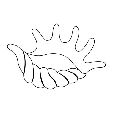 Deniz kabuğu vektör çizimi. Çocuklar ve yetişkinler için deniz kabuğu boyama sayfası. Rahatlama ve meditasyon için çağrı bırakın. Vektör illüstrasyonu