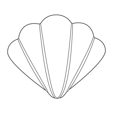 Deniz kabuğu vektör çizimi. Çocuklar ve yetişkinler için deniz kabuğu boyama sayfası. Rahatlama ve meditasyon için çağrı bırakın. Vektör illüstrasyonu