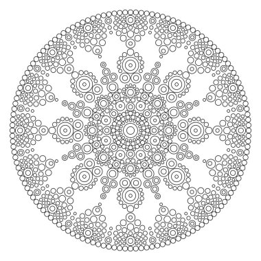 Rahatlama ve meditasyon için dot mandala boyama sayfası. Geleneksel Aborjin sanatı. Nokta boyama moda halk tasarımı beyazda izole edilmiş. Boyama kitabı baskısı ve rengi. Vektör illüstrasyonu