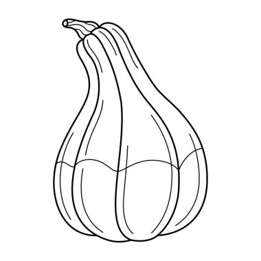 El çizimi balkabağı çizimi. Kabak karalama ikonu. Siyah ve beyaz balkabağı vektör çizimi. Poster, tebrik kartı, çocuklar ve yetişkinler için renk sayfası. 