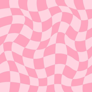 Dağılmış kareli desen. Geçmişteki modası geçmiş, kusursuz bir hippi modeli. Retro tarzı psikedelik 70 'ler modası. Trippy dama tahtası Vintage arka planı. Bozulmuş geometrik desen. Soyut monokrom.