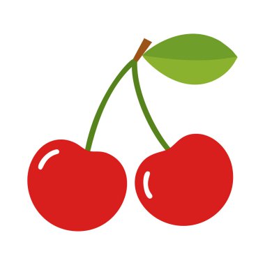 kiraz renkli meyve. Modern soyut düz stil. Doğal tropikal meyve. Vektör illüstrasyonu