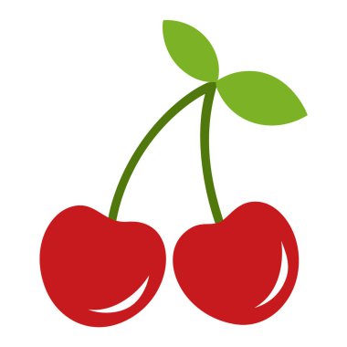 kiraz renkli meyve. Modern soyut düz stil. Doğal tropikal meyve. Vektör illüstrasyonu