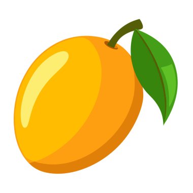 Mango renkli meyve. Modern soyut düz stil. Doğal tropikal meyve. Vektör illüstrasyonu