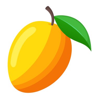 Mango renkli meyve. Modern soyut düz stil. Doğal tropikal meyve. Vektör illüstrasyonu