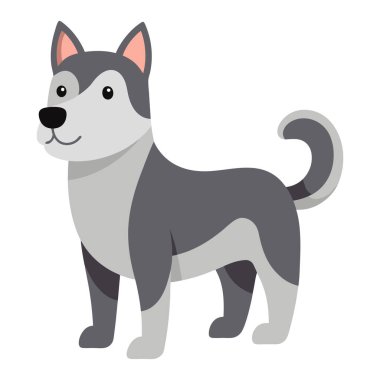 Köpek, beyaz arka planda izole edilmiş şirin bir hayvan. Vektör illüstrasyonu