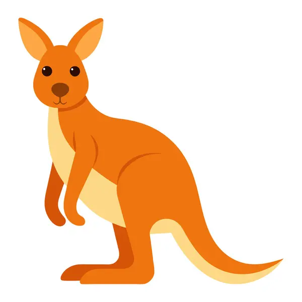 stock vector kangaroo, cute animal isolated on white background flat style. Vector illustration