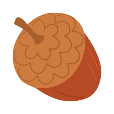 Meşe ağacı. Meşe ağacı meyvesi. El çizimi modaya uygun düz stil beyaz arka planda izole. Vektör illüstrasyonu