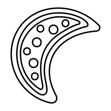 Zencefilli ay çöreği gibi. El çizimi siyah beyaz izole tatil pastası. Boyama sayfası sanat terapisi, sanat eserleri Noel tatlısı. Vektör illüstrasyonu