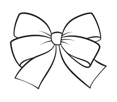 El çizimi karalama tarzı siyah beyaz logo. Bowknot hattı sanatı. Web grafik tasarımı için tasarım öğesi, poster dövmesi boyama sayfası sanat terapisi. Vektör illüstrasyonu